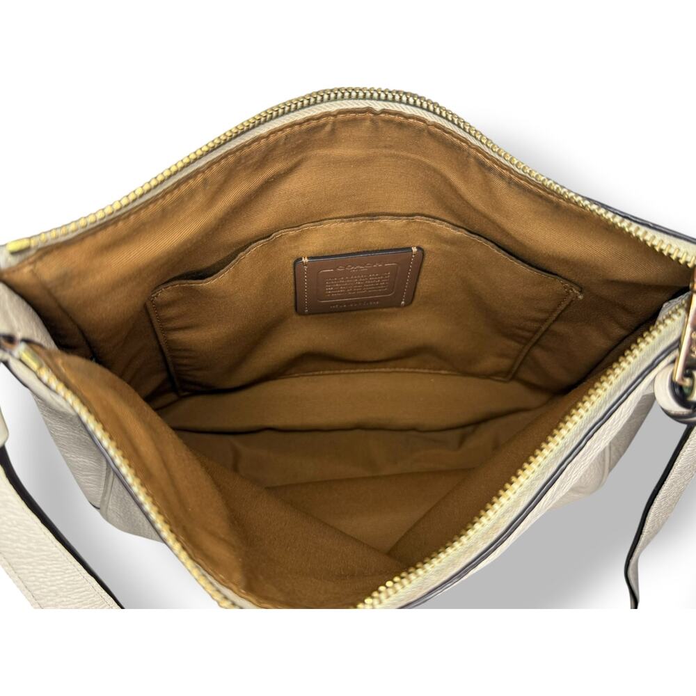 Coach Ellie File Bag Pebbled Leather Crossbody Purse - Chalk - Picture 5 of 8